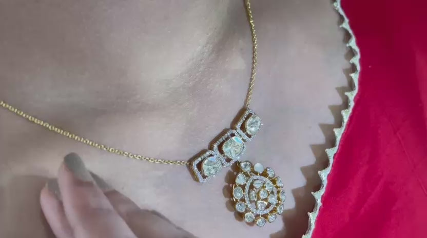 Square Symphony Polki Pendant