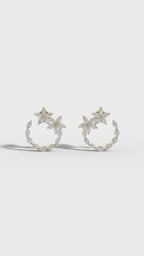 Celestial Blossom Open Circle marquise Cut Earrings