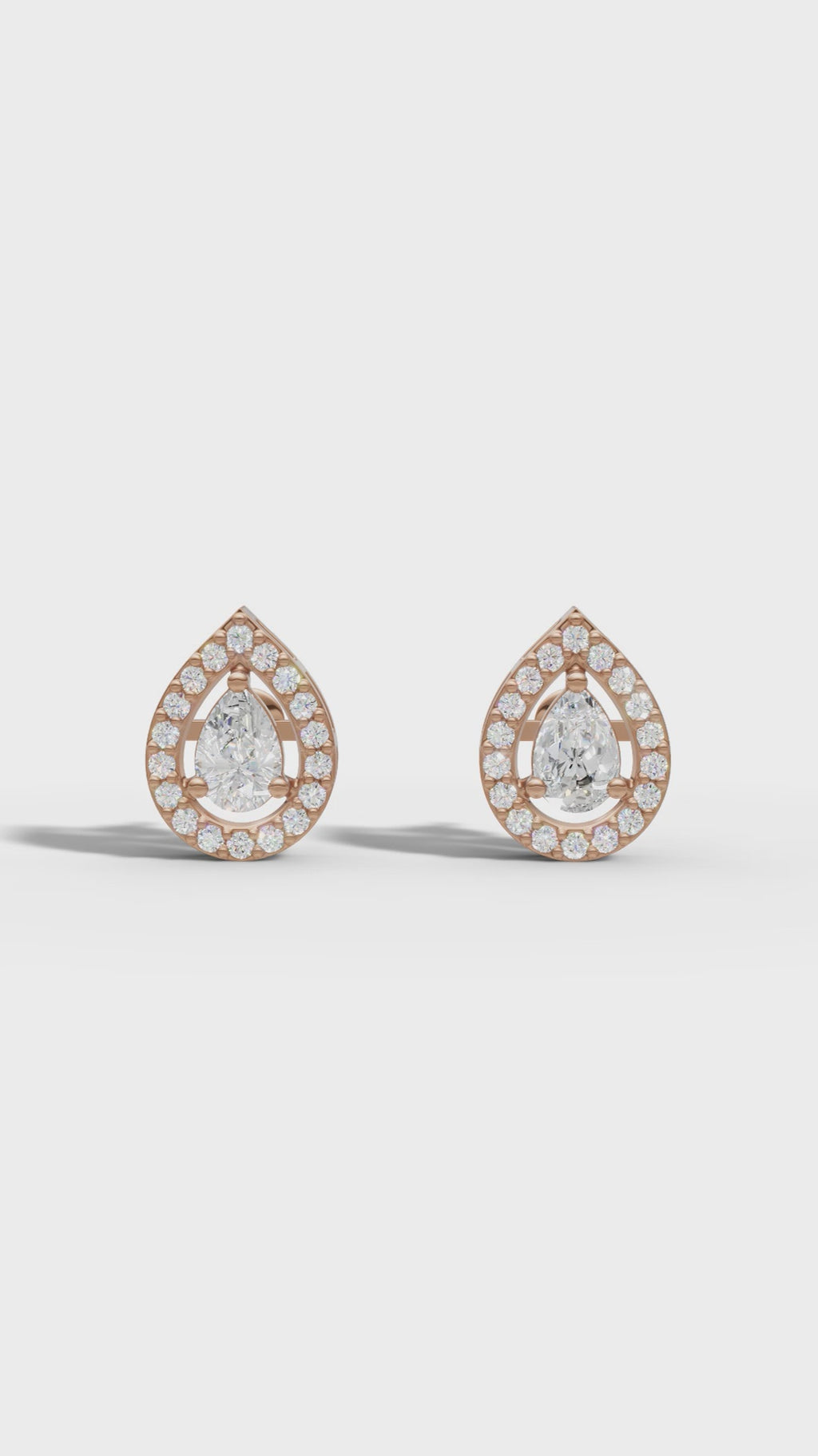 Pear Halo Stud Earrings