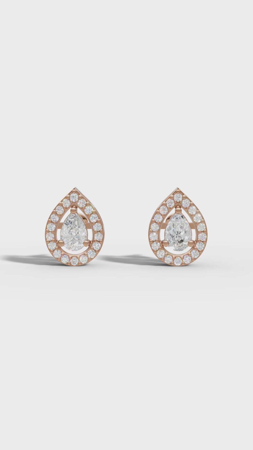 Pear Halo Stud Earrings