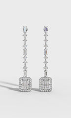 Geometric Diamond Drop Earrings
