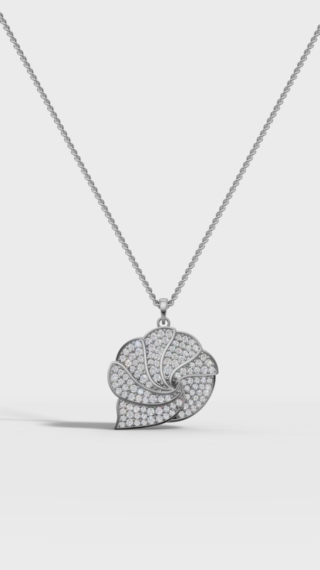 Ocean Swirl Inspired Diamond Pendant