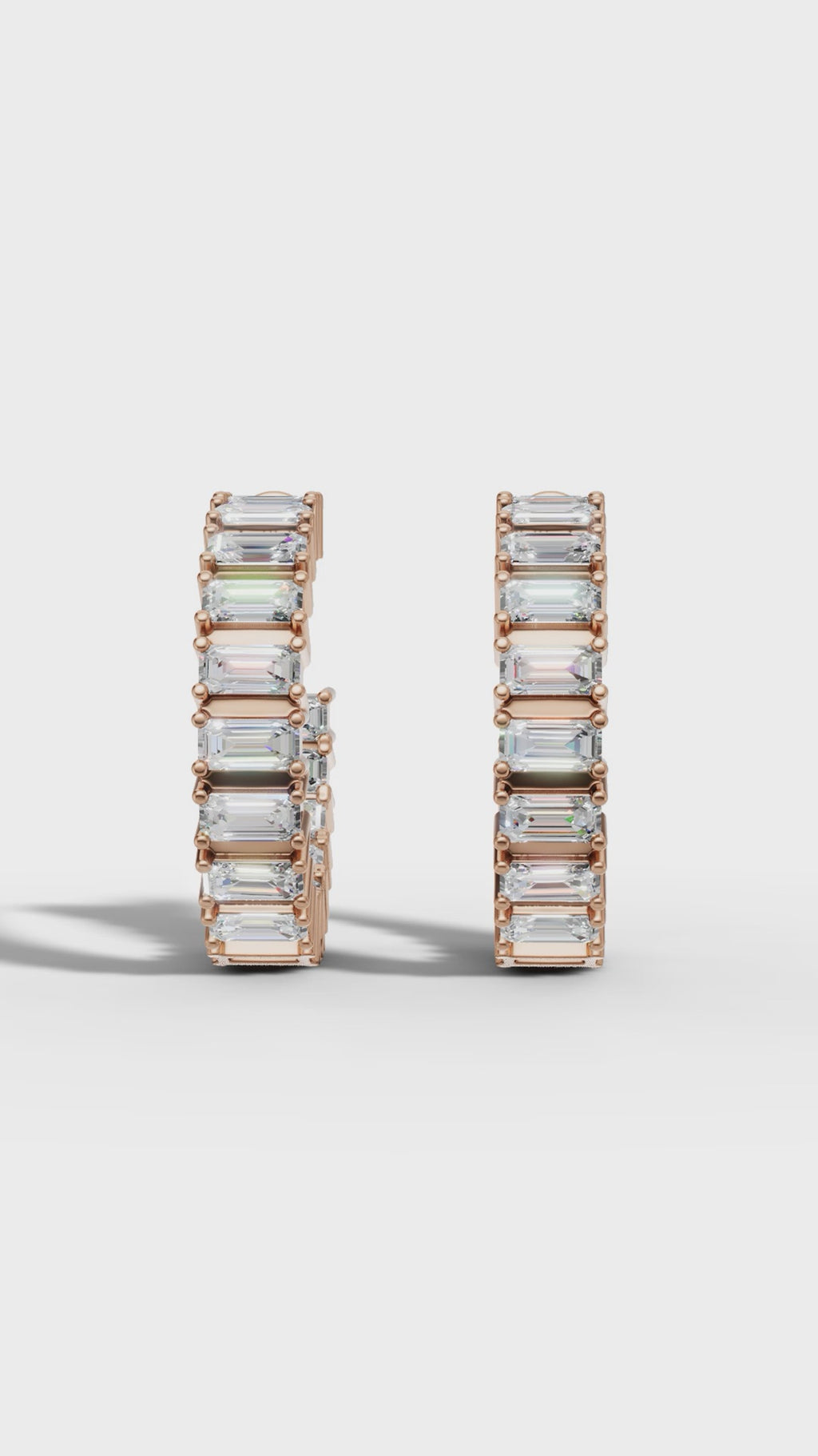 Asymmetrical Radiance Diamond Hoops Earrings