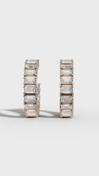 Asymmetrical Radiance Diamond Hoops Earrings