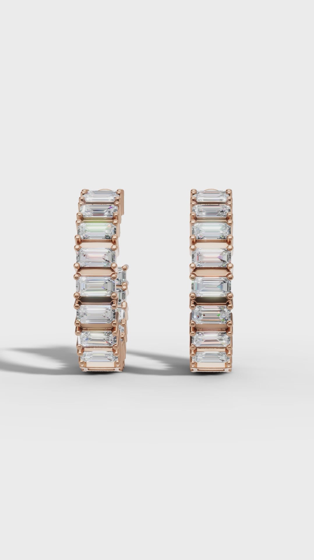 Asymmetrical Radiance Diamond Hoops Earrings