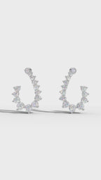 Diamond Arc Stud Earrings