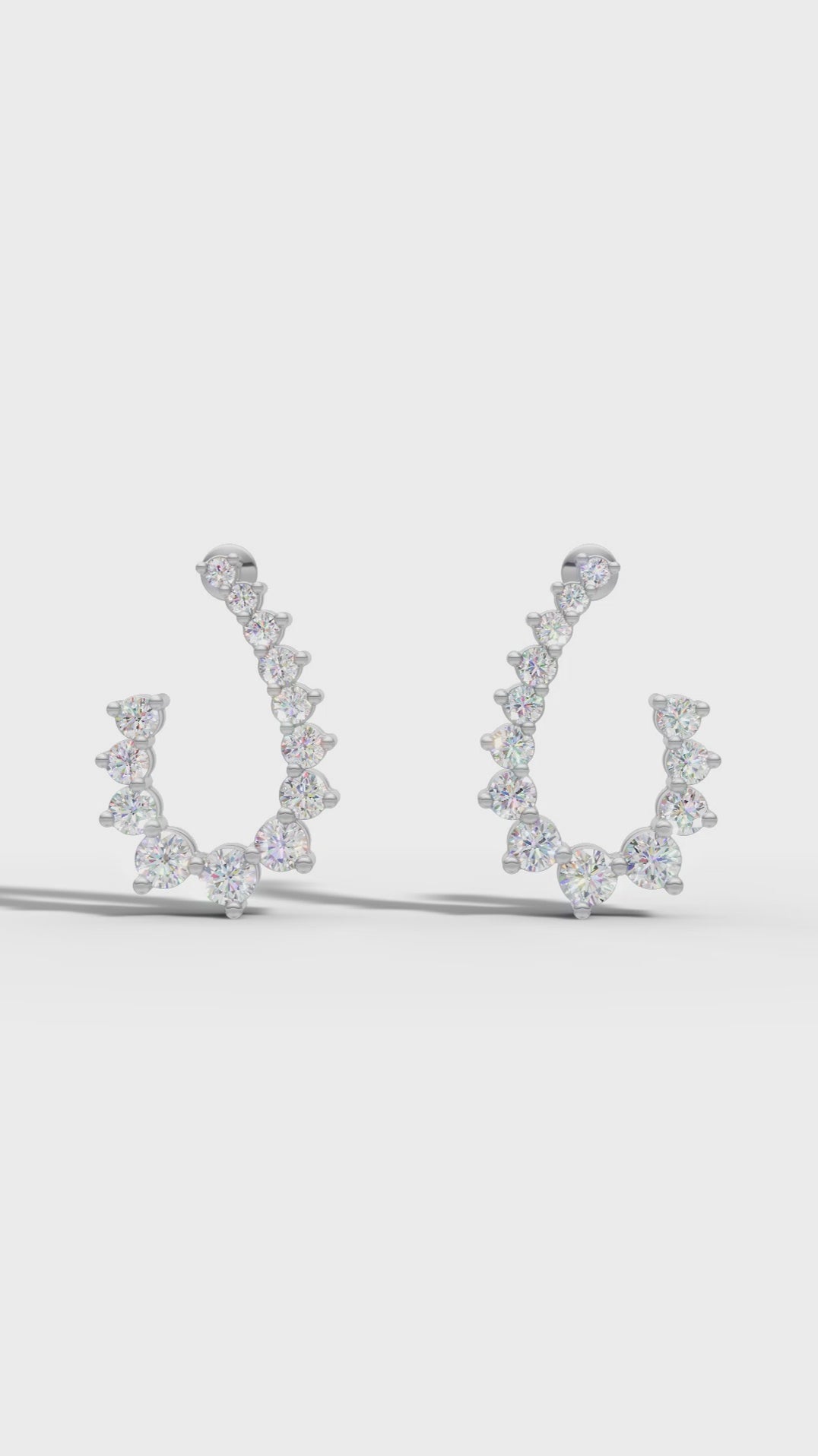 Diamond Arc Stud Earrings