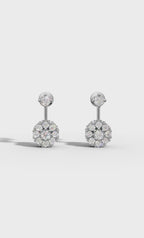 Round Cut Petal Cluster Stud Earrings