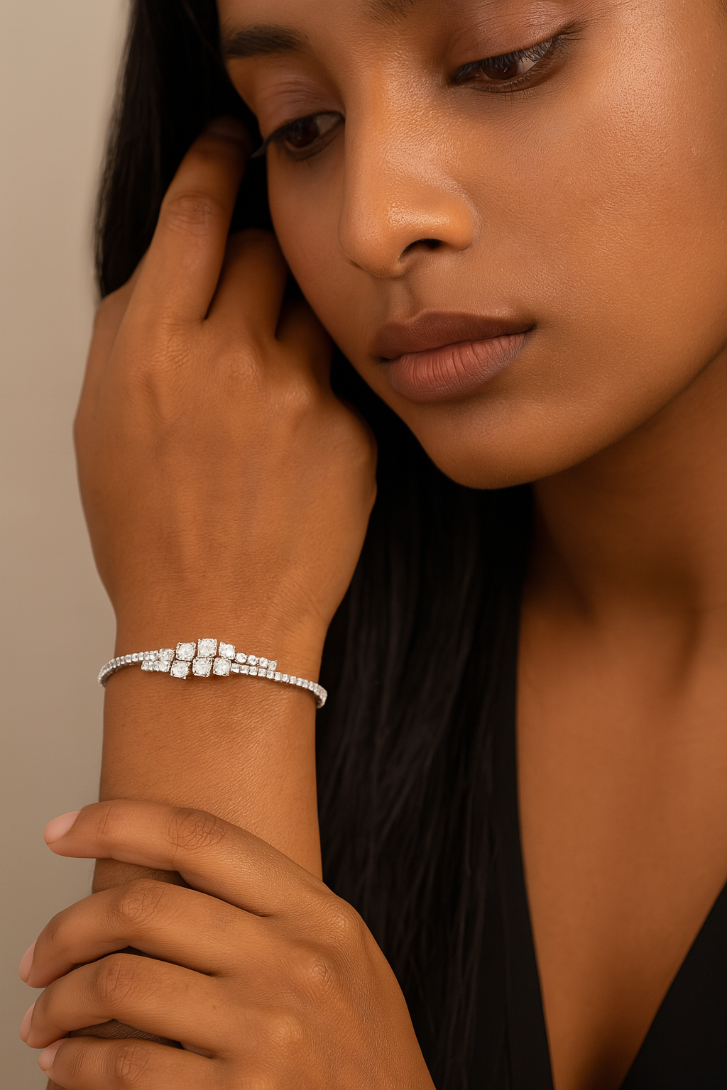 Luxury Cluster Cubic Zicronia Diamond Bracelet