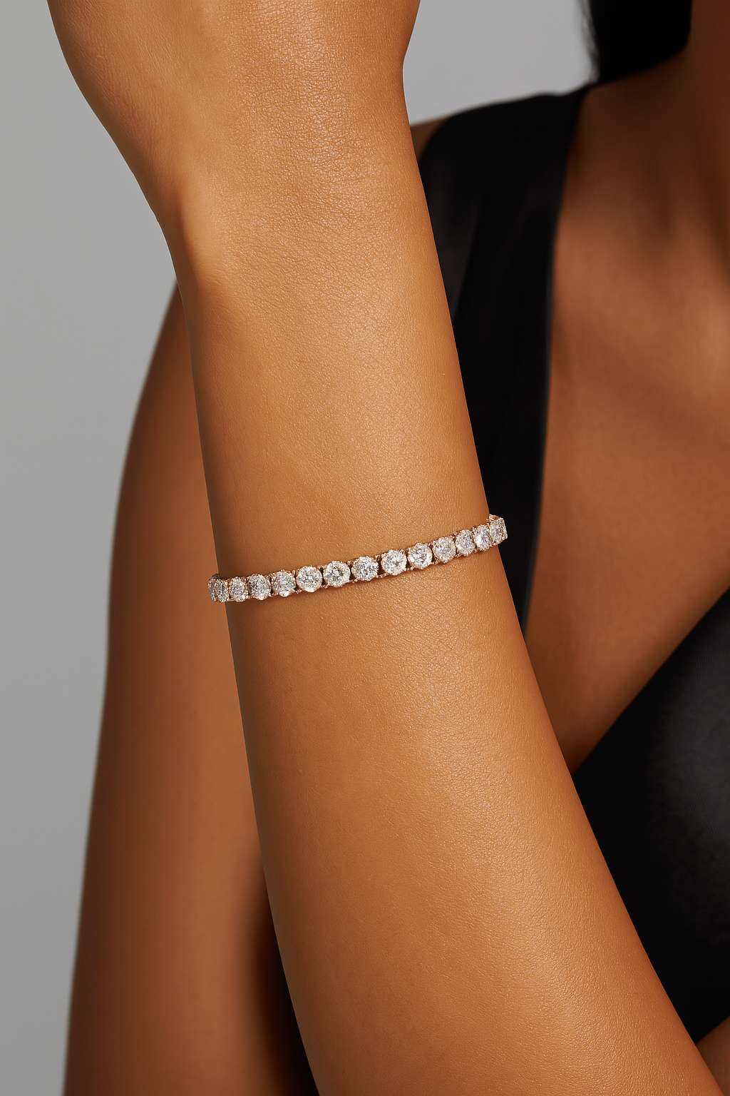 Elegant Diamond Drop Paperclip Bracelet