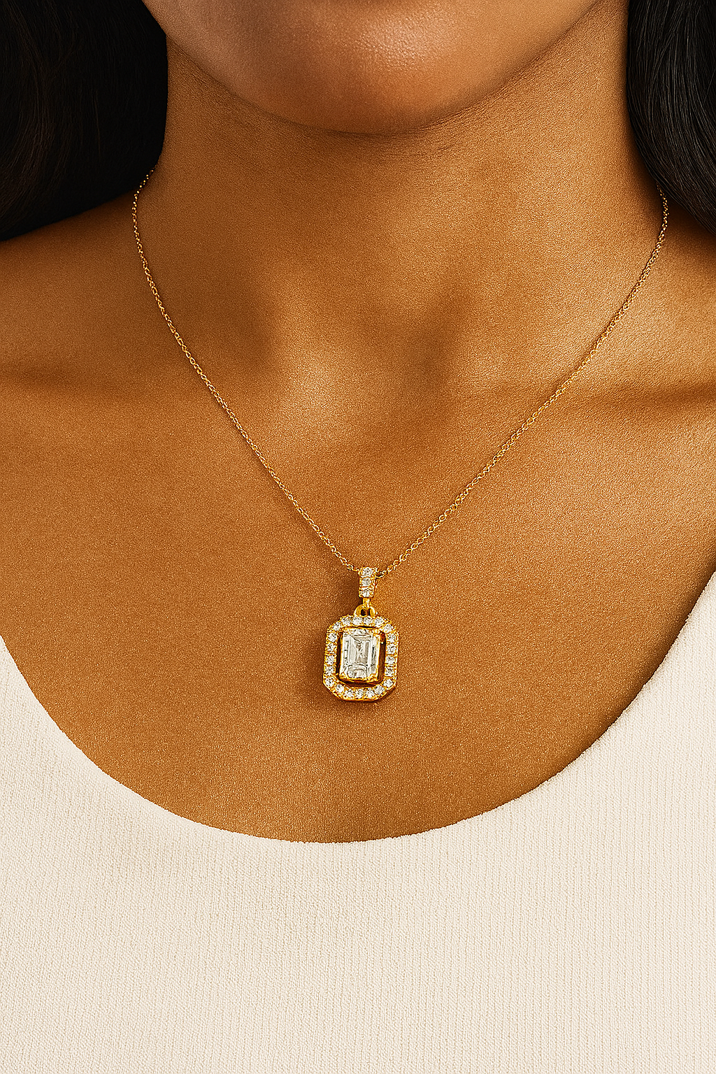 Luxe 1ct Emerald Cut Pendant