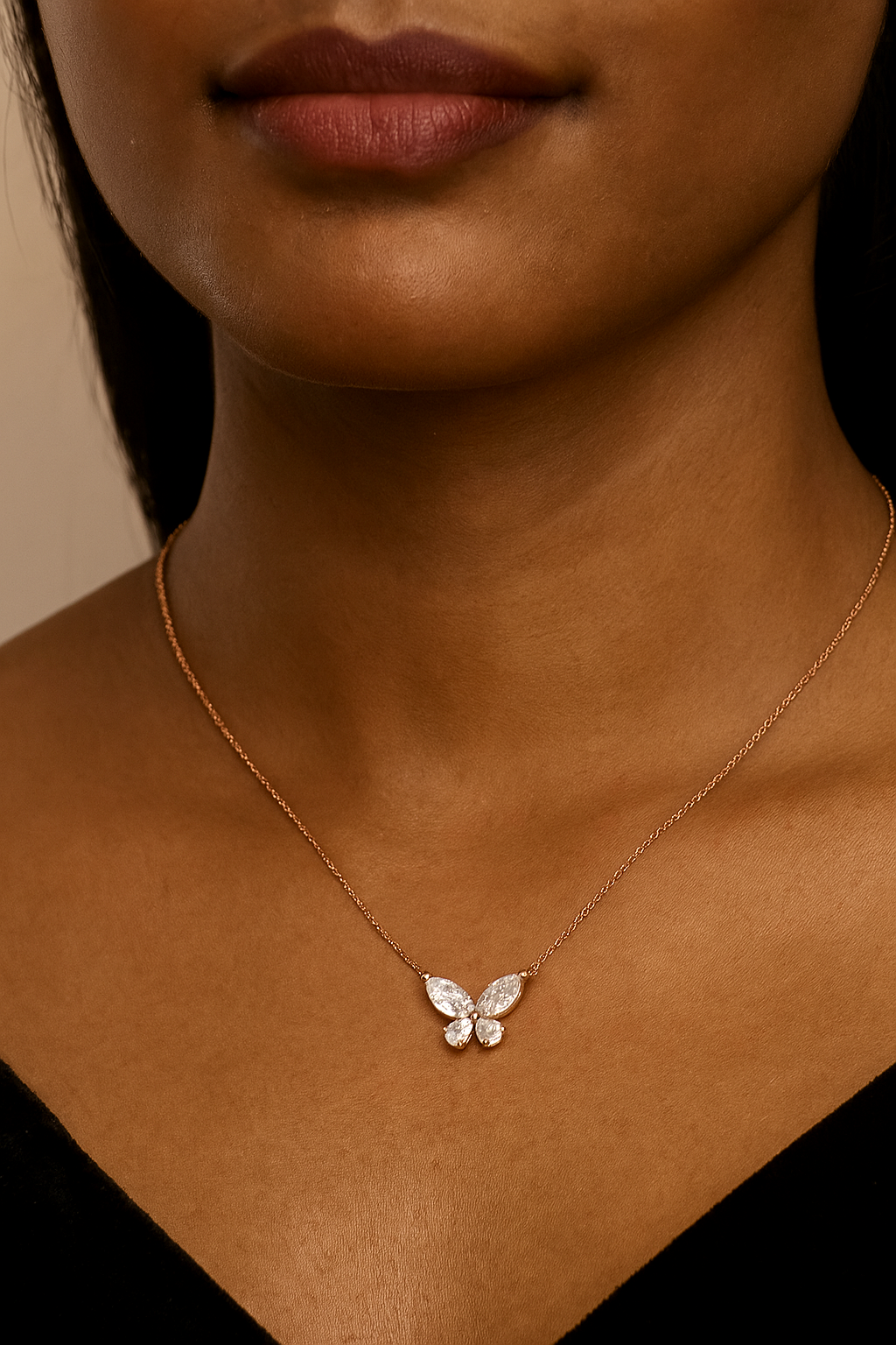 Flying Beauty Butterfly Elegant Marquise Cut Pendant