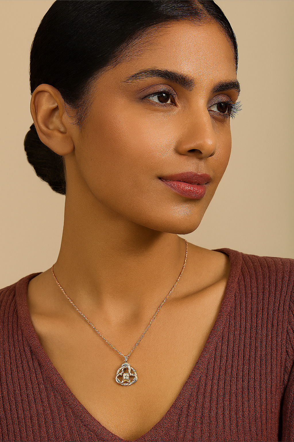 Trefoil Round Diamond Pendant