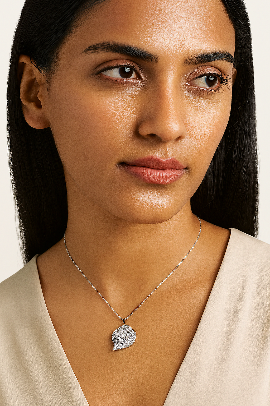 Ocean Swirl Inspired Diamond Pendant