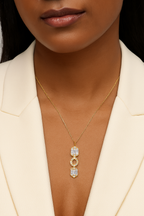 Art Deco Baguette and Round Diamond Pendant