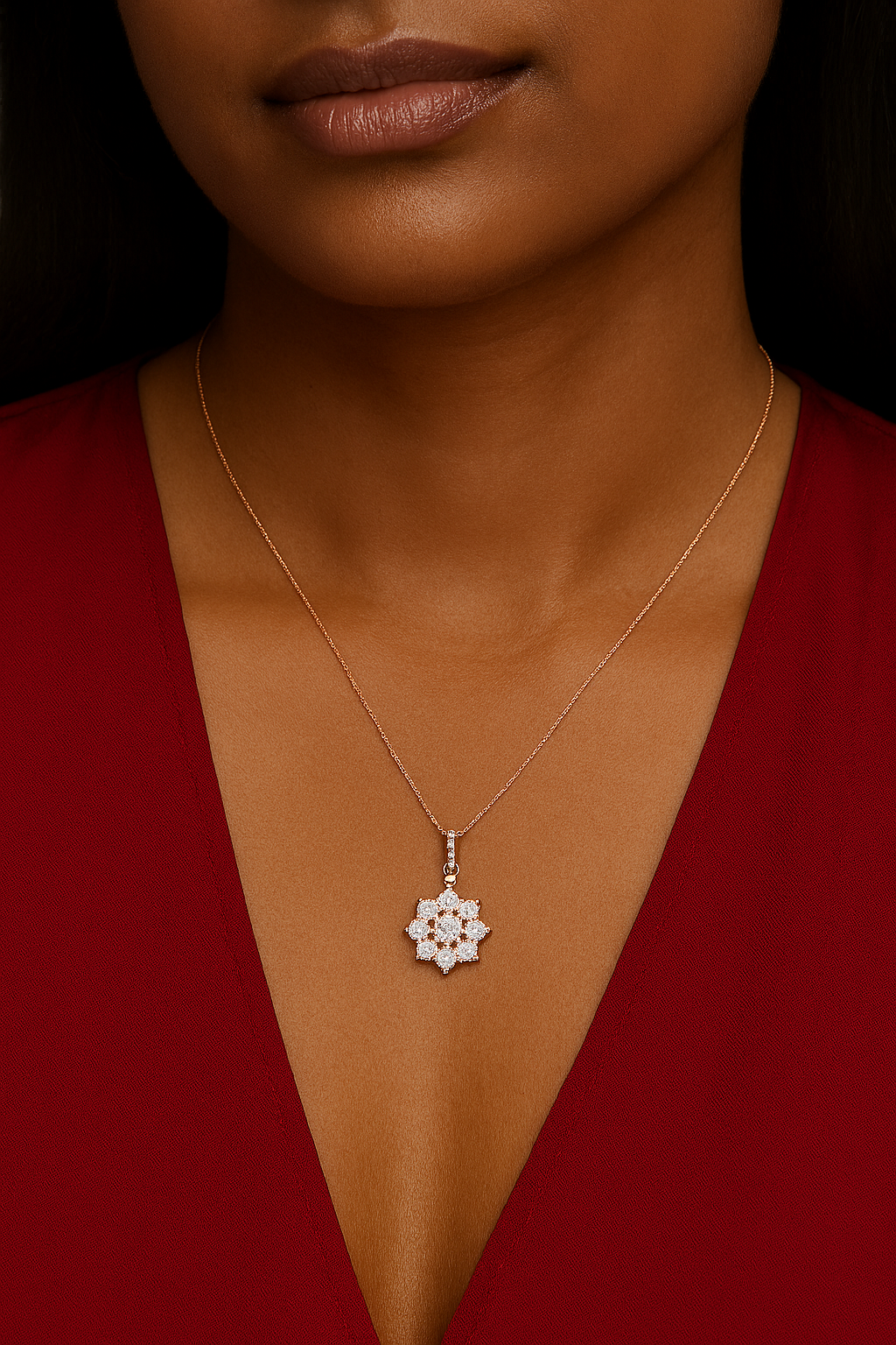 Dahila Diamond Cluster Pendant