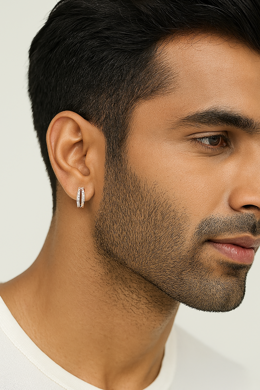 Two Line Hoop Men's Earrings