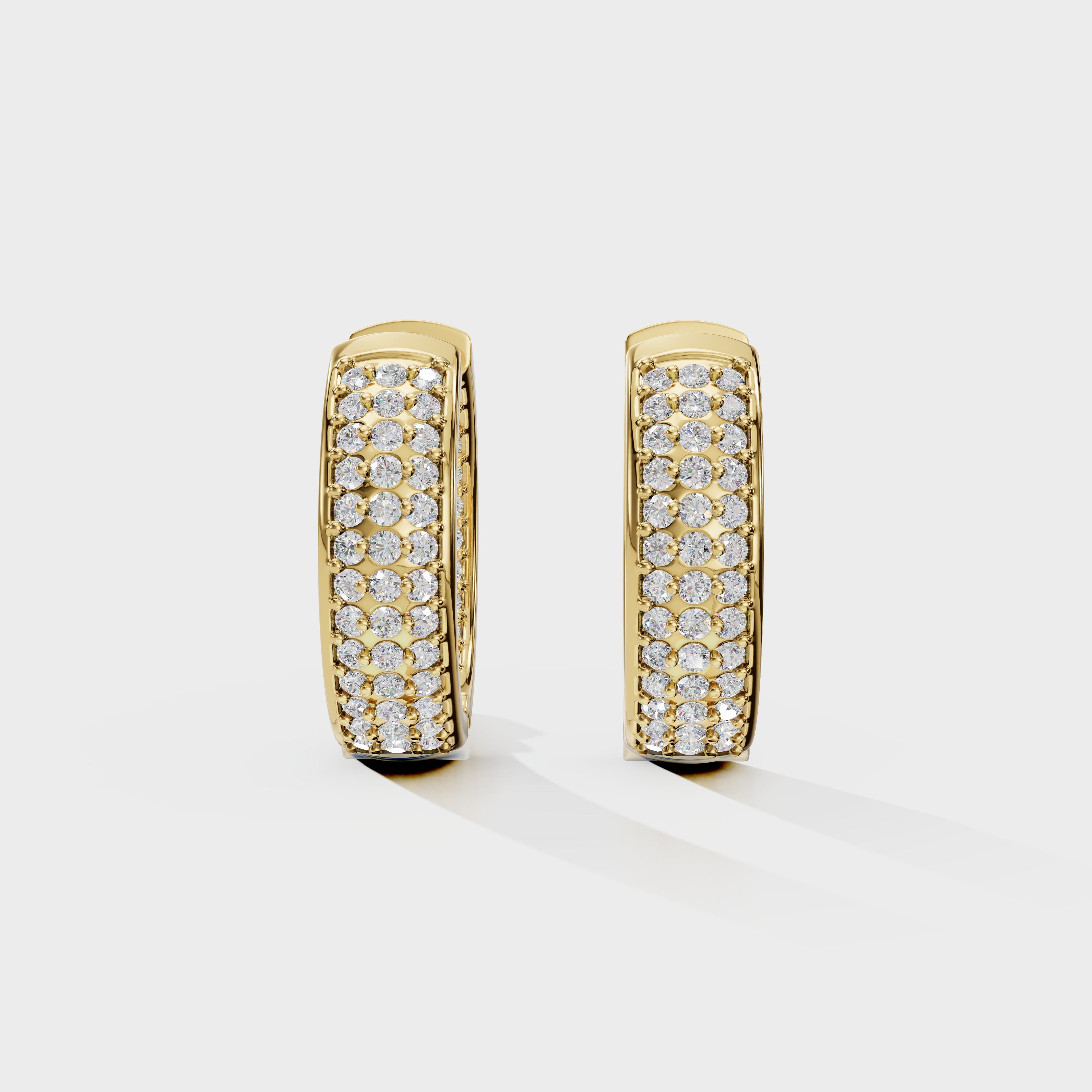 3 Line Box Hoop Men's Earring