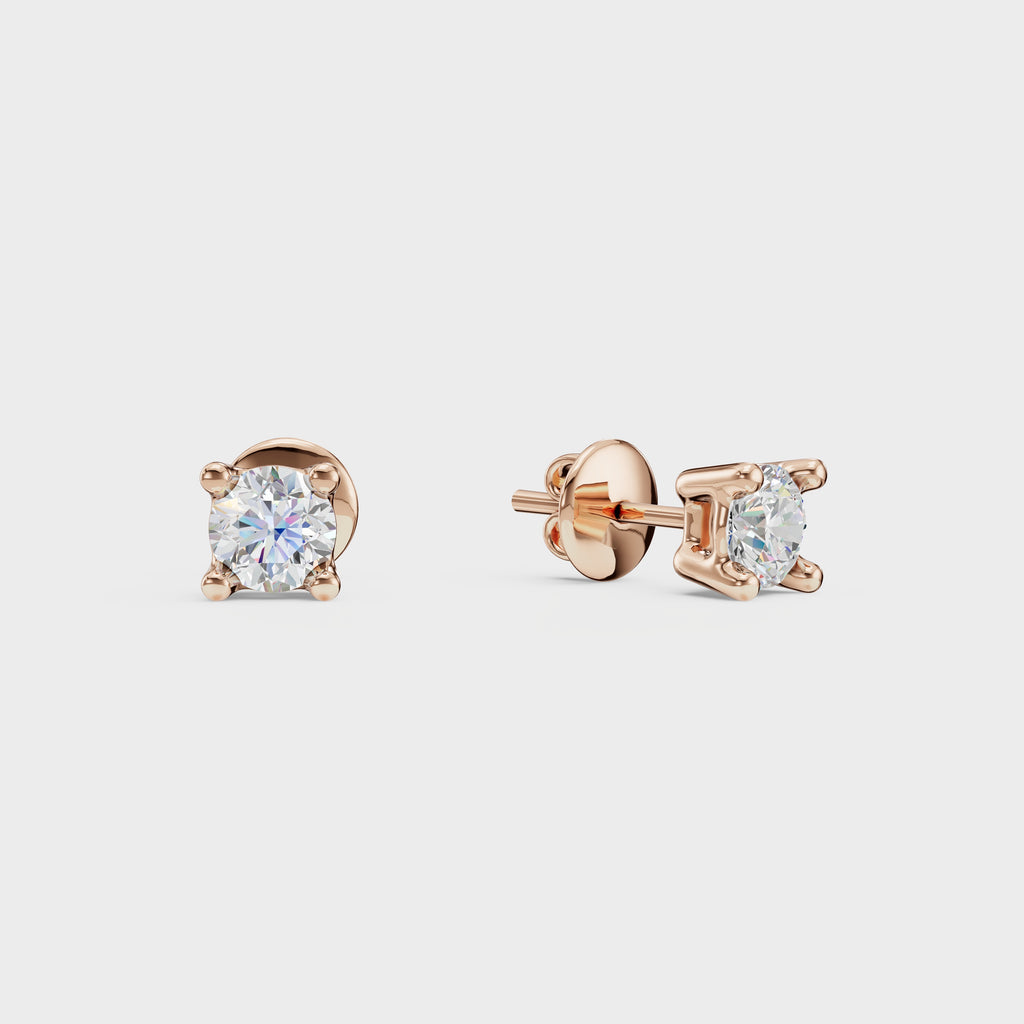 Classic Round Solitaire Stud For men