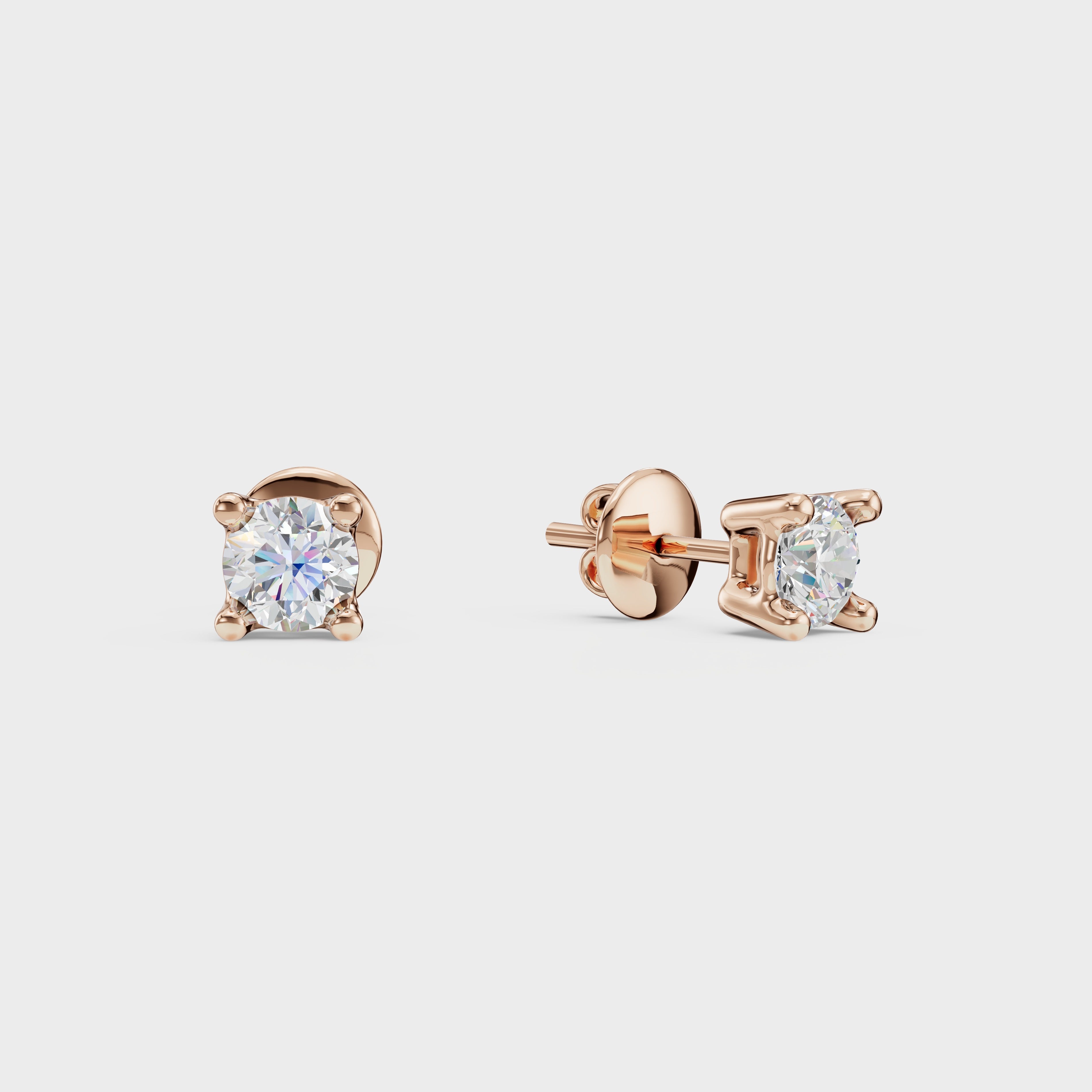 0.10 Classic Round Solitaire Stud For men