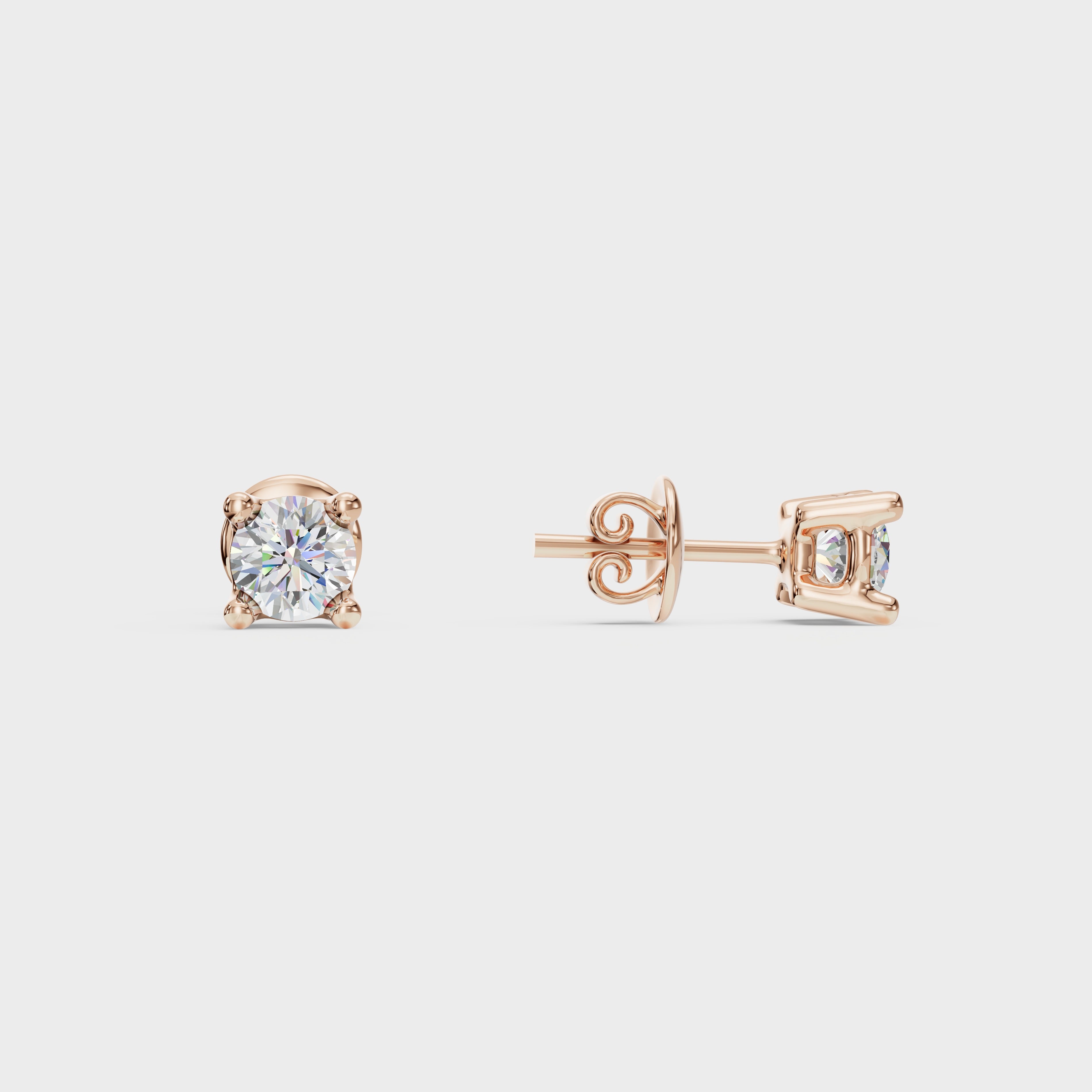 0.10 Classic Round Solitaire Stud For men