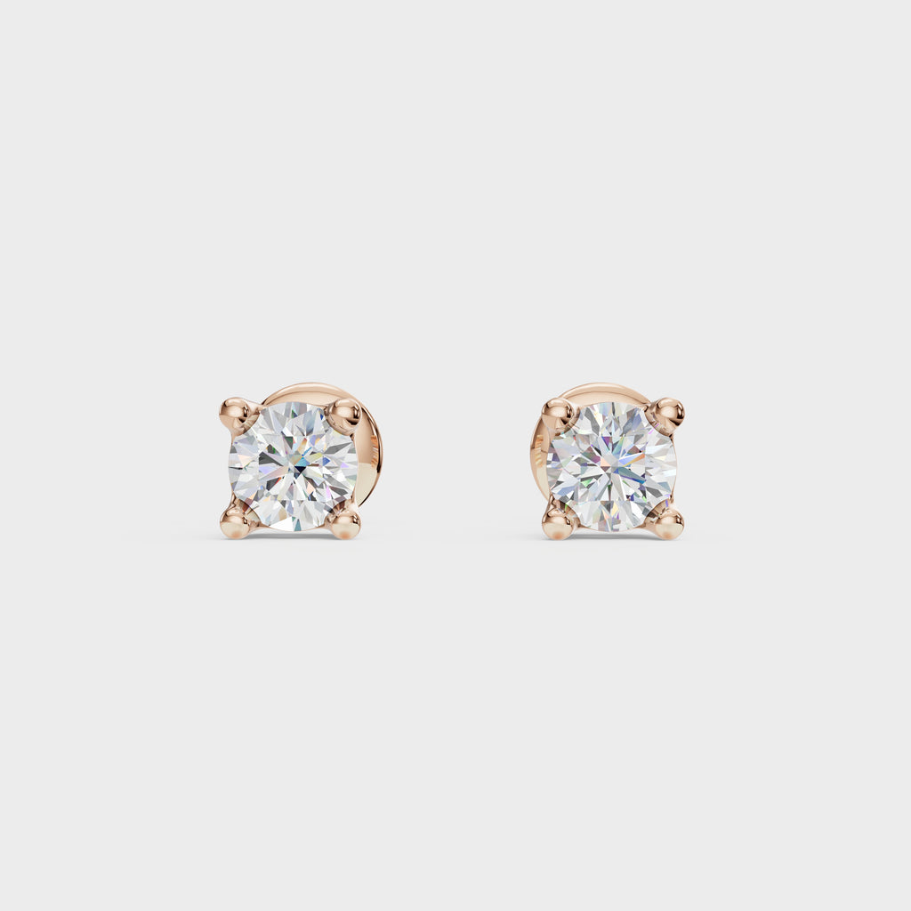 Classic Round Solitaire Stud For men