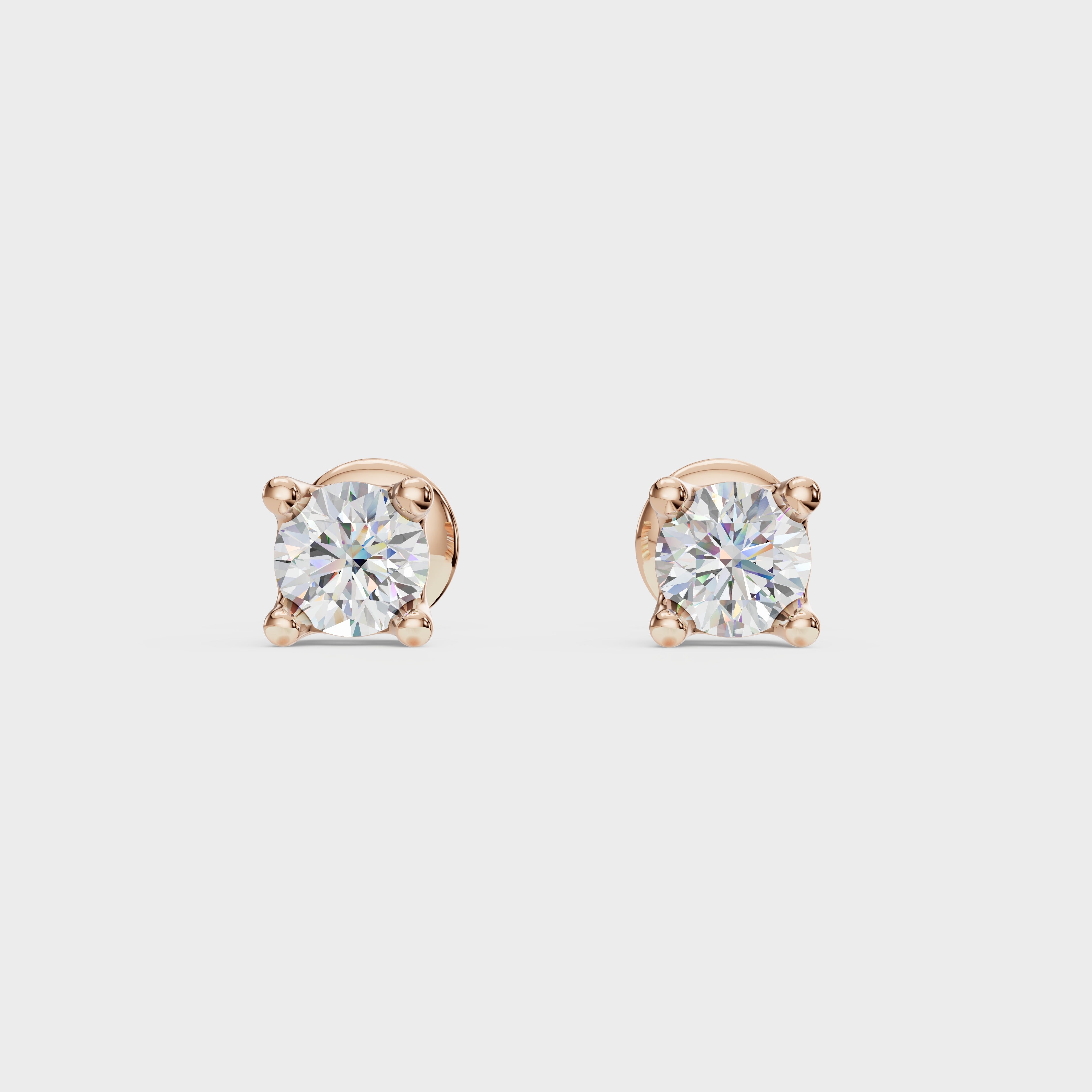 0.10 Classic Round Solitaire Stud For men