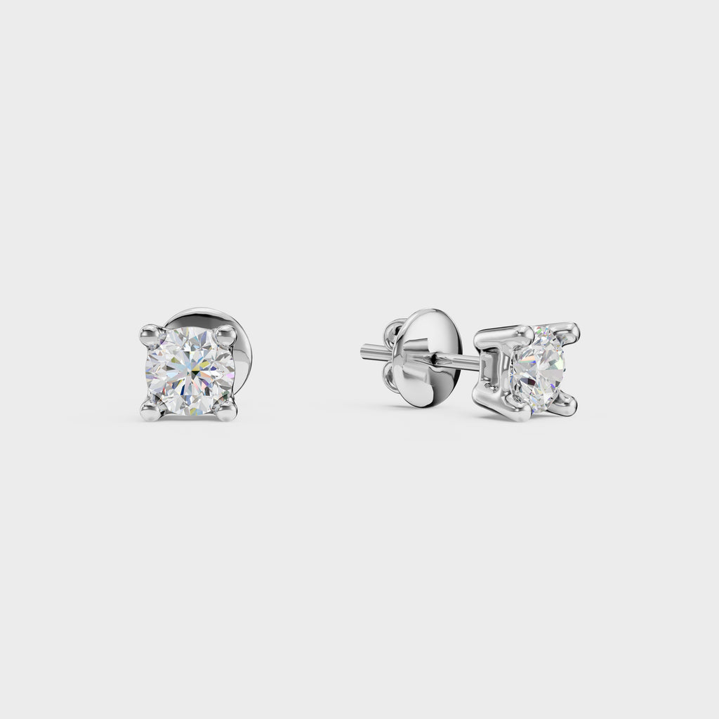 0.10 Classic Round Solitaire Stud For men