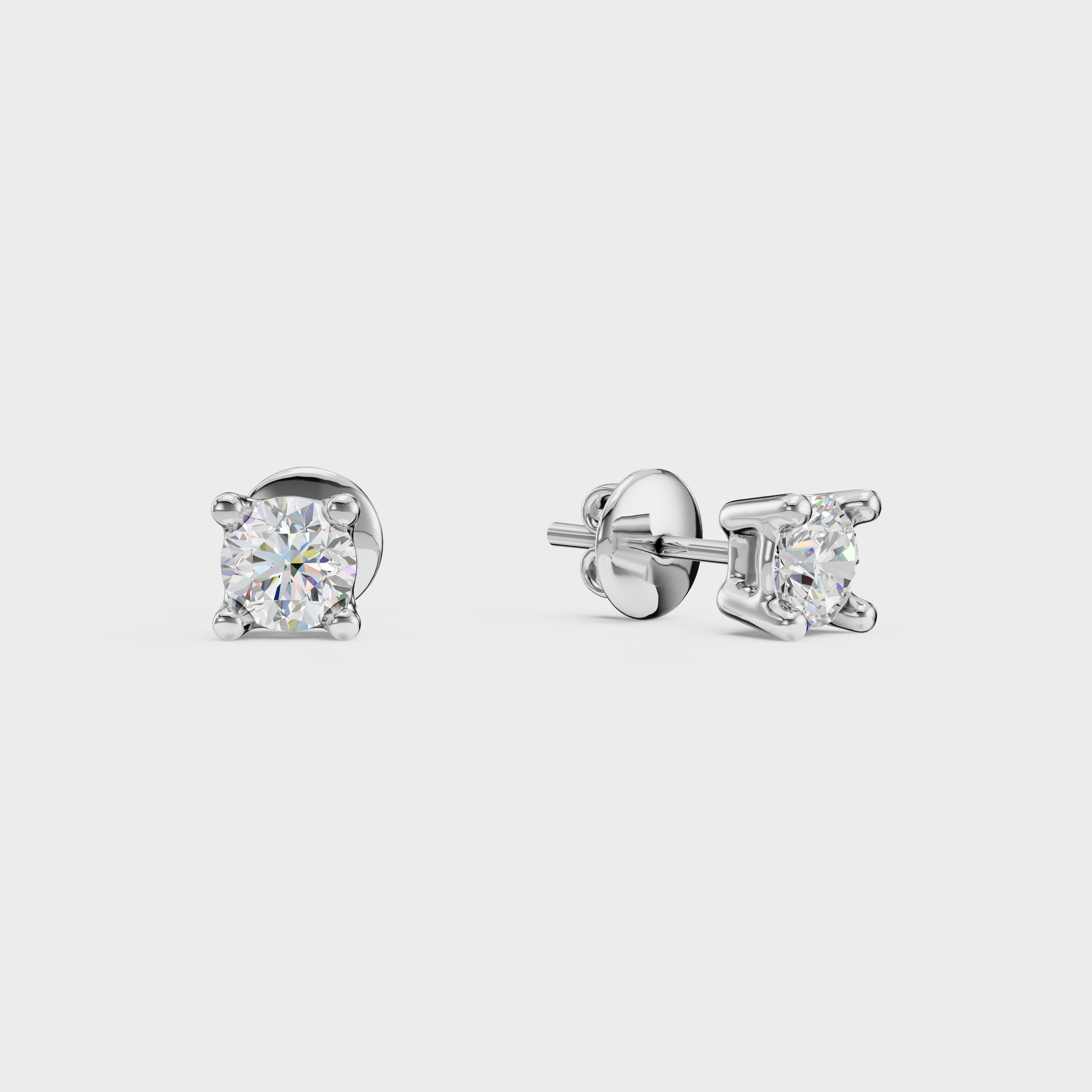 0.10 Classic Round Solitaire Stud For men