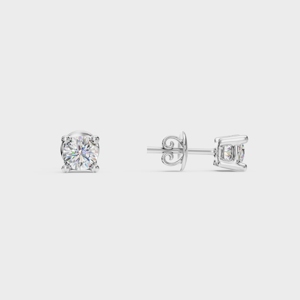 0.10 Classic Round Solitaire Stud For men
