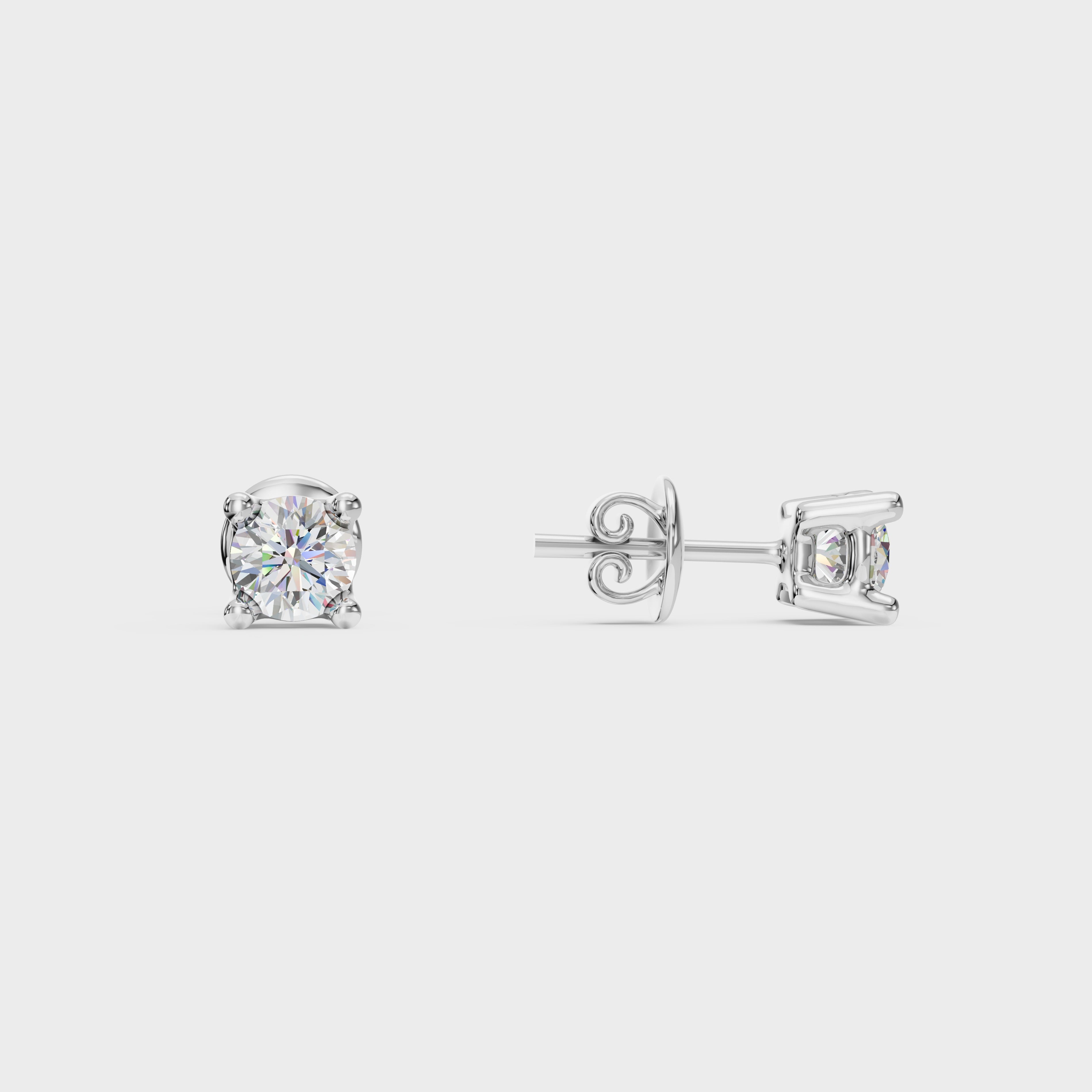 0.10 Classic Round Solitaire Stud For men