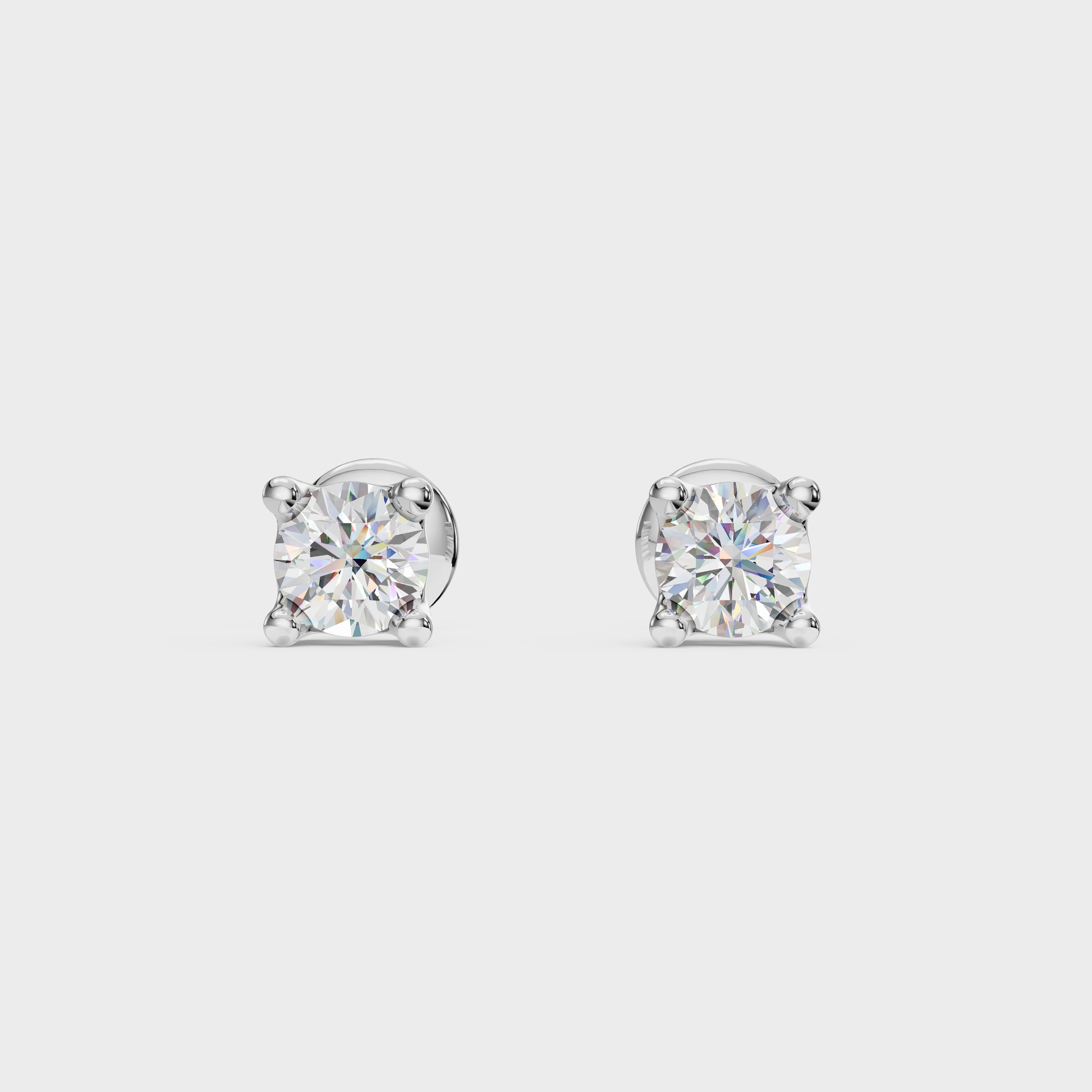 0.10 Classic Round Solitaire Stud For men