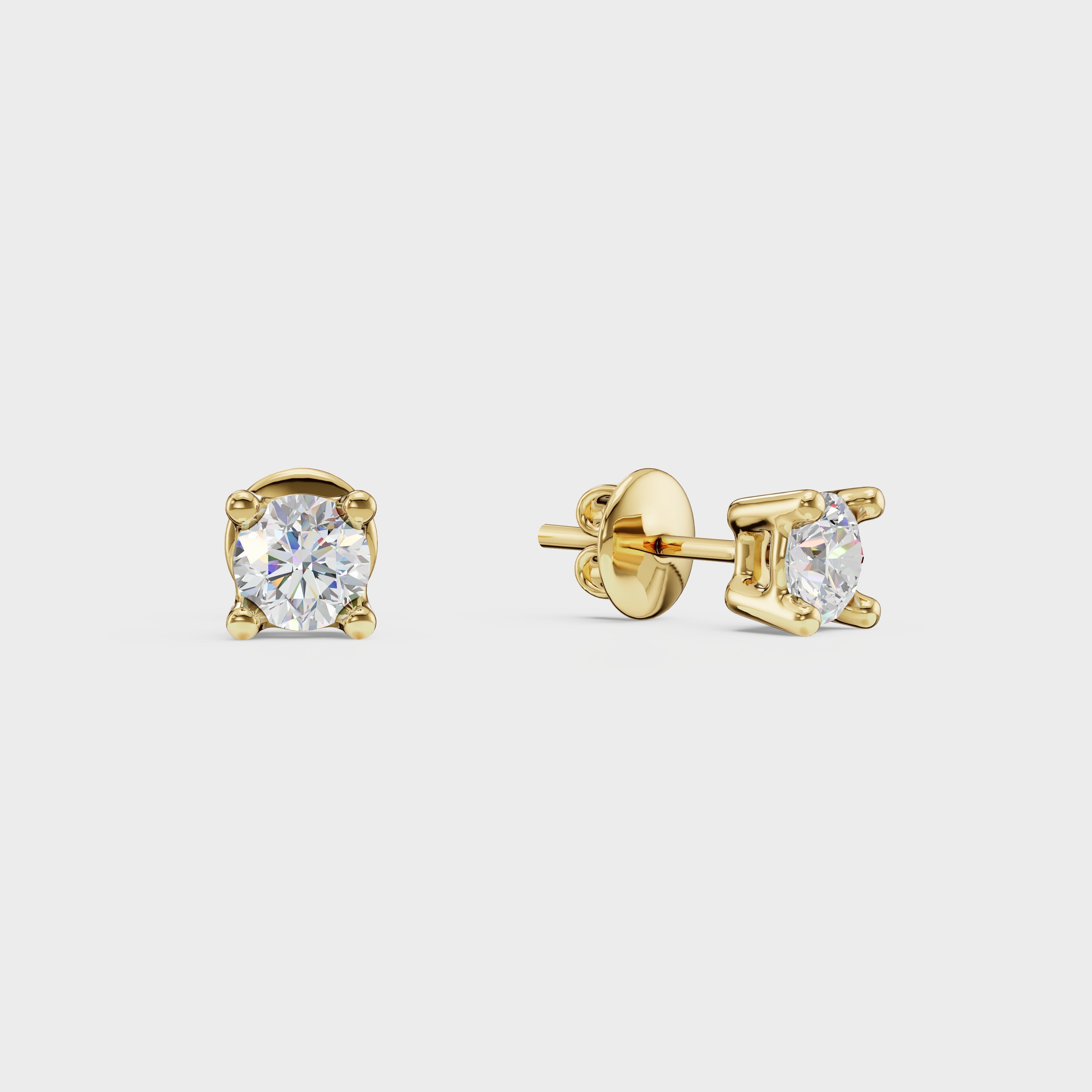 0.10 Classic Round Solitaire Stud For men