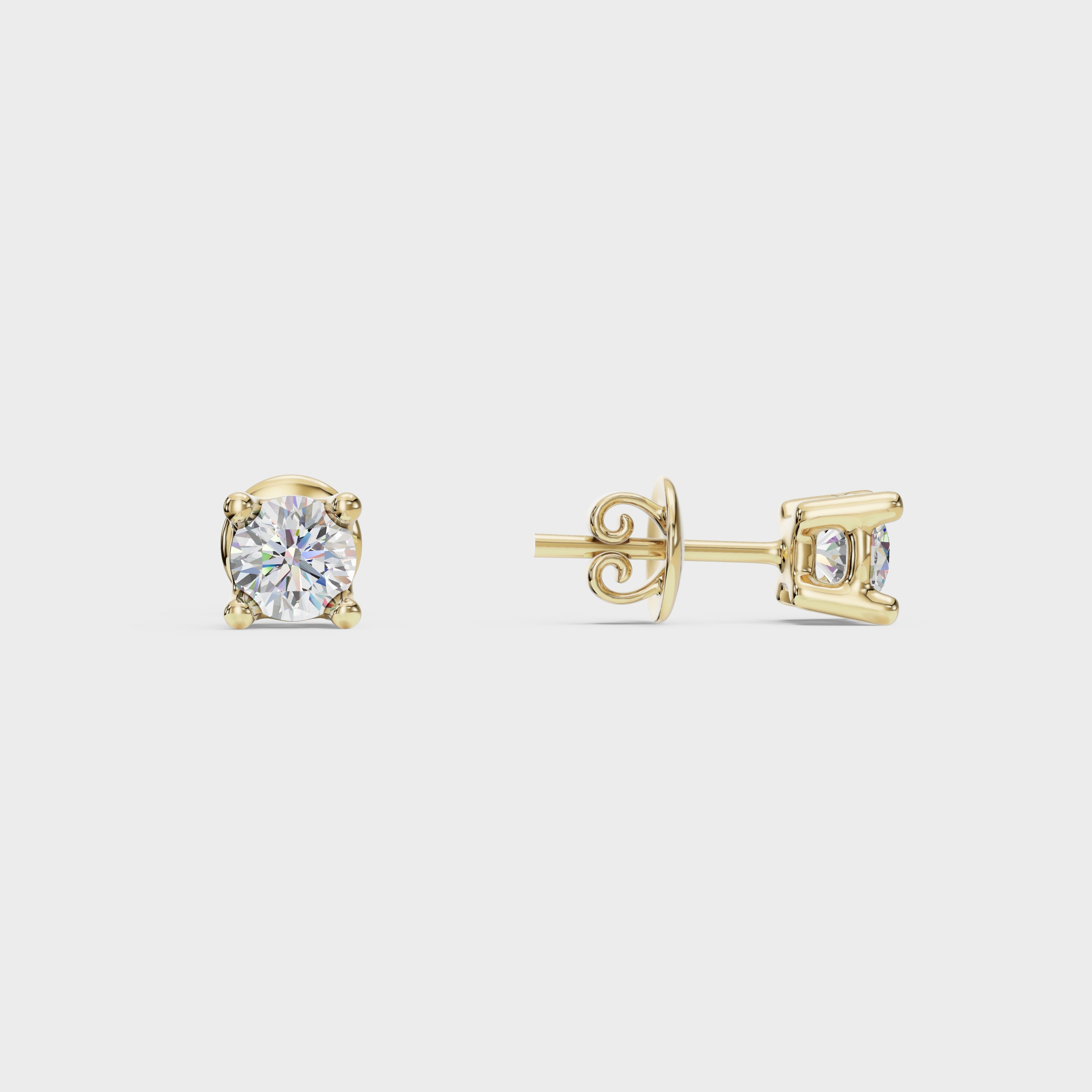 0.10 Classic Round Solitaire Stud For men