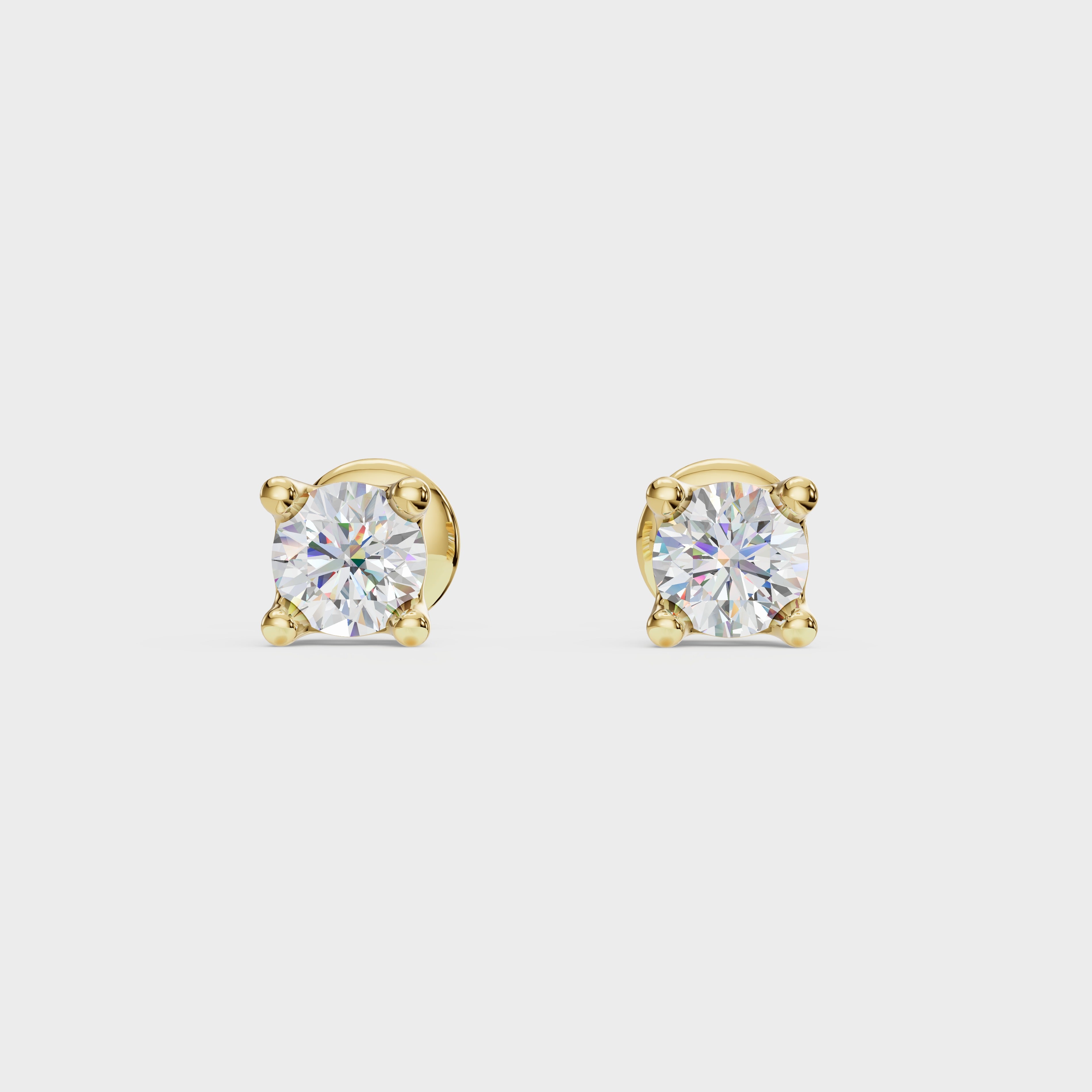 0.10 Classic Round Solitaire Stud For men