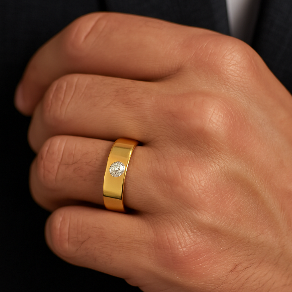 Glow Dot Round Men's Ring