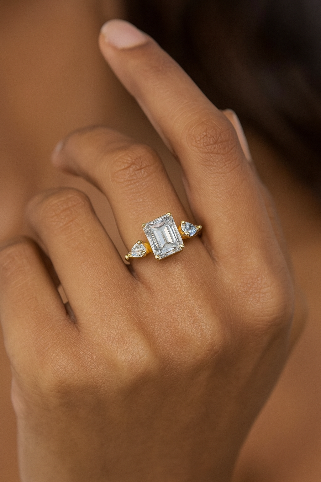 Ethereal Emerald And Pear Ring