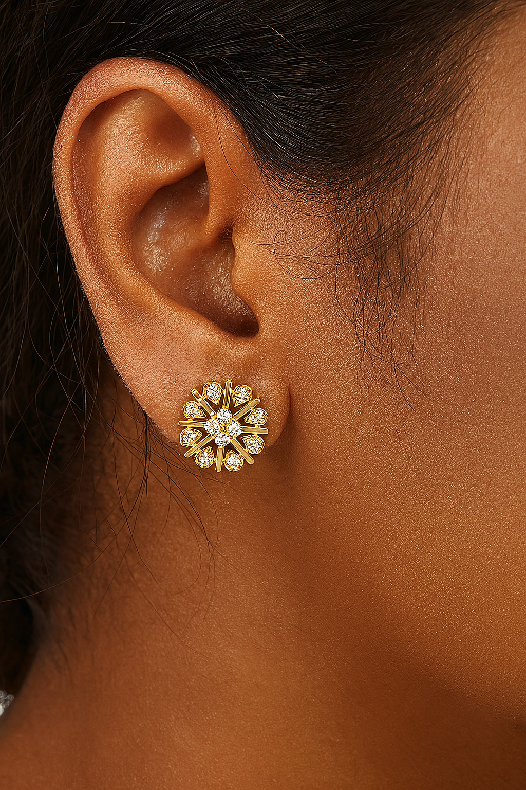 Sunburst Bloom Diamond Earrings
