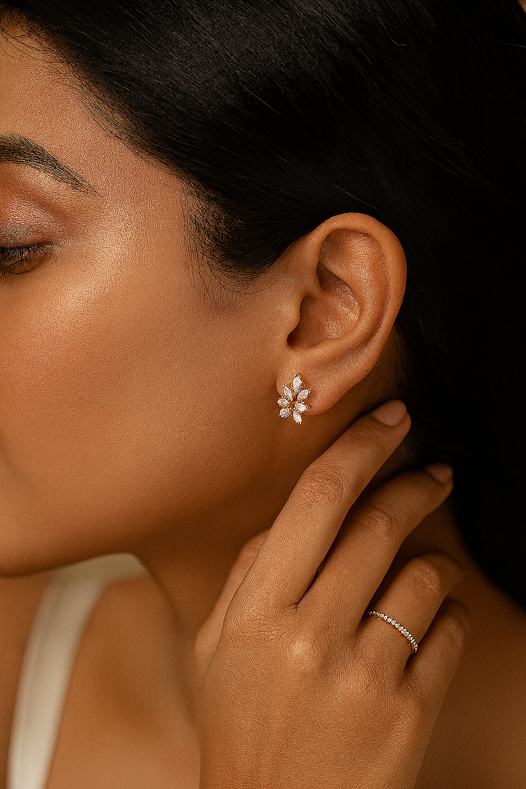 Marquise Bloom Diamond Stud