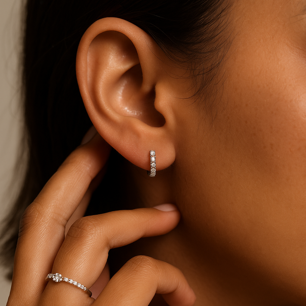 Brilliant Cut Diamond Huggie Hoops