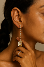 Geometric Diamond Drop Earrings