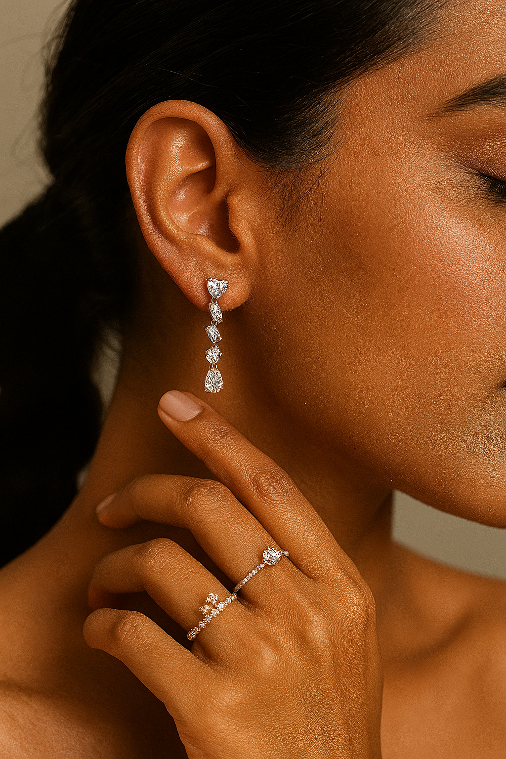 Multi-Cut Drop Earrings