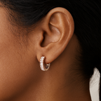 Asymmetrical Radiance Diamond Hoops Earrings