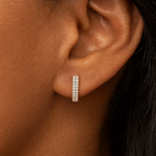 Round Diamond Huggie Hoops
