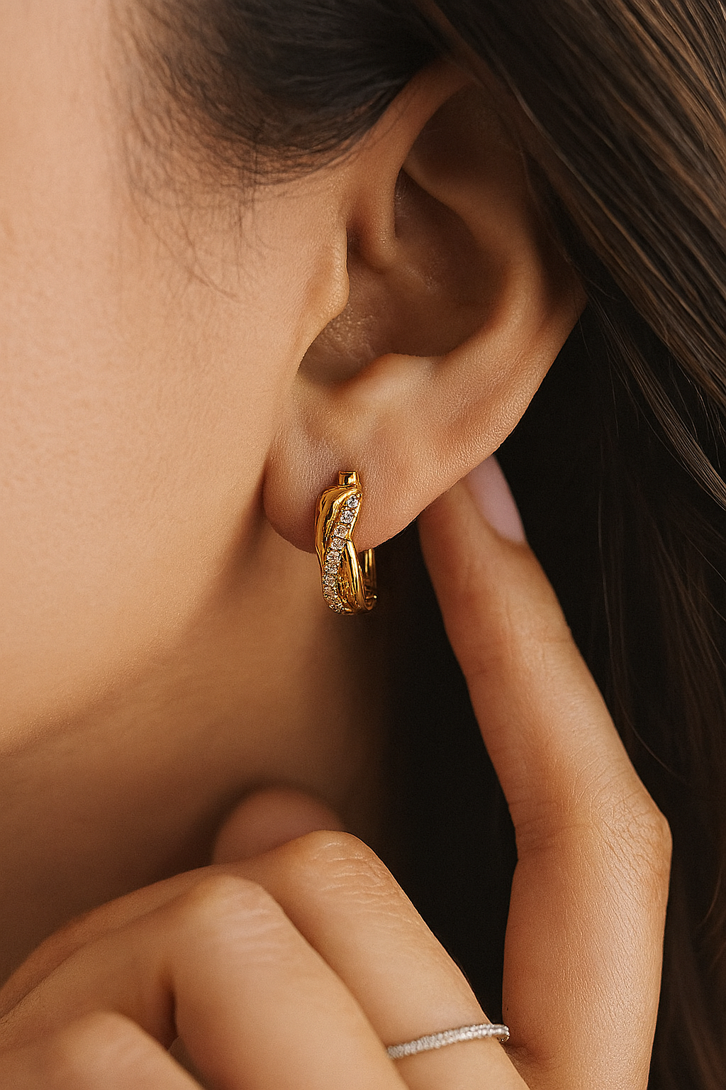 Twist of Sparkle Diamond Hoop Earrings