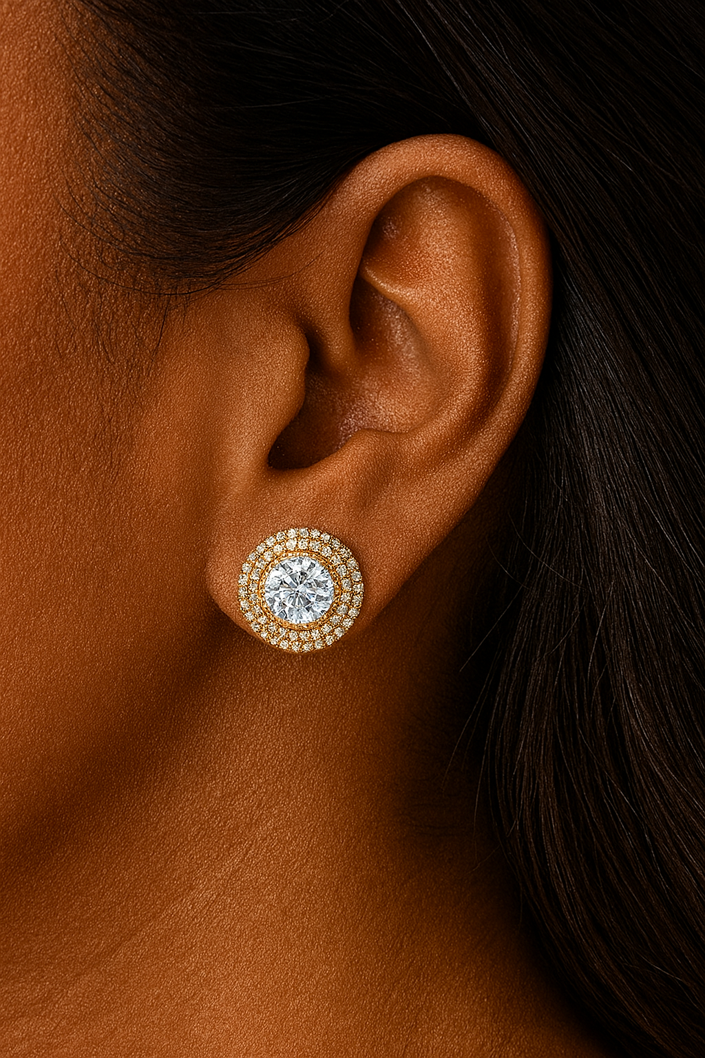 Double Halo Diamond Studs