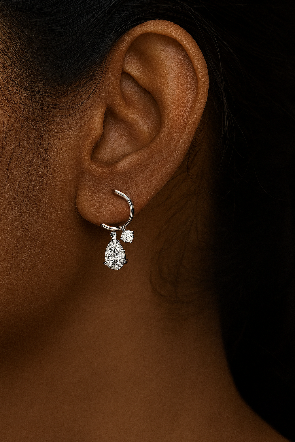Diamond Dangle Stud Earrings