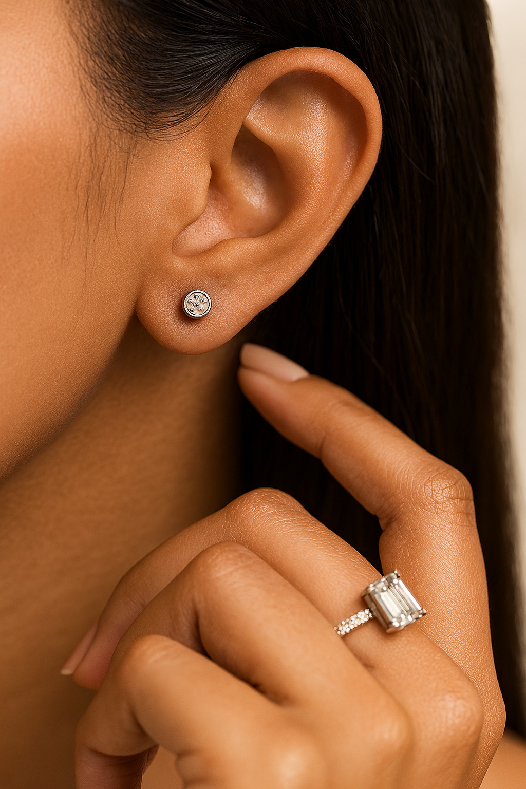 Bezal Round Stud Earrings