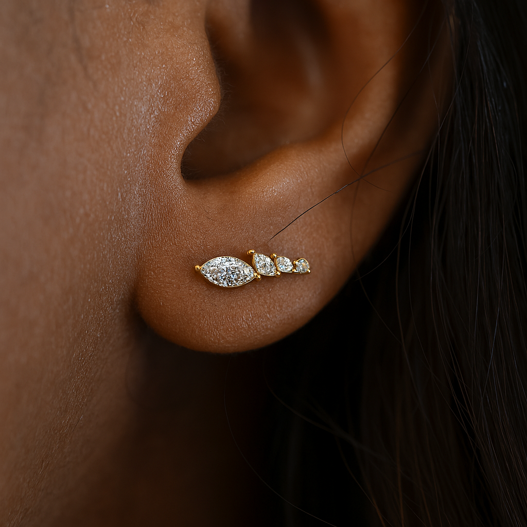 Pear Blossom Diamond Climber Earring