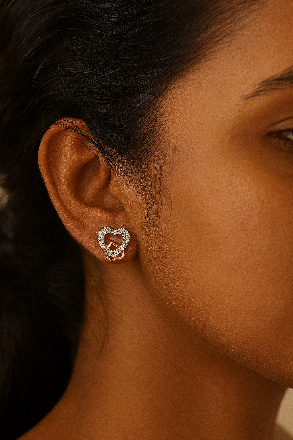 Halo Heart Dainty Studs